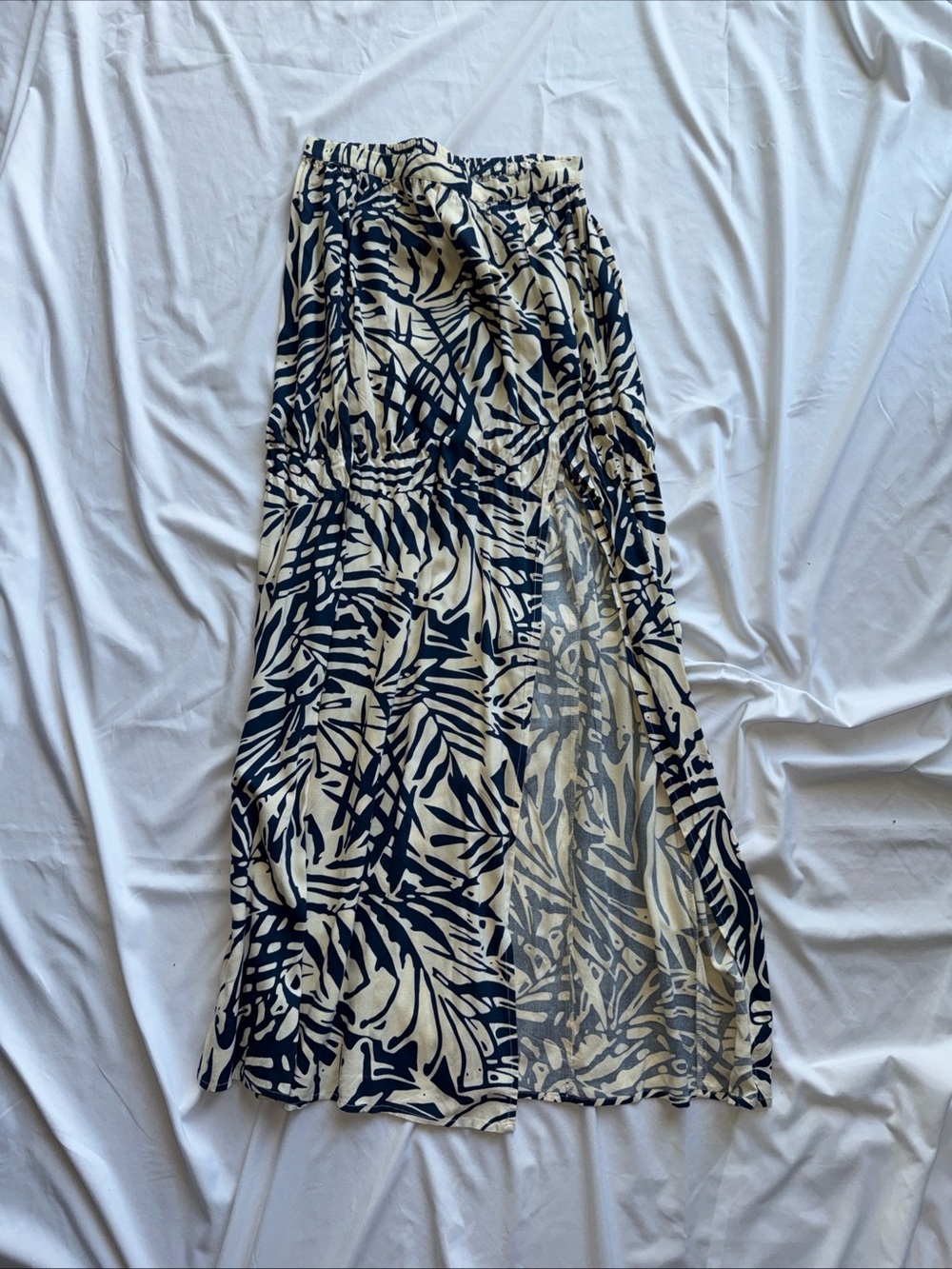 Patrons of Peace Navy and Cream Tropical Maxi Skirt